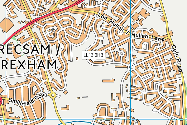 LL13 9HB map - OS VectorMap District (Ordnance Survey)