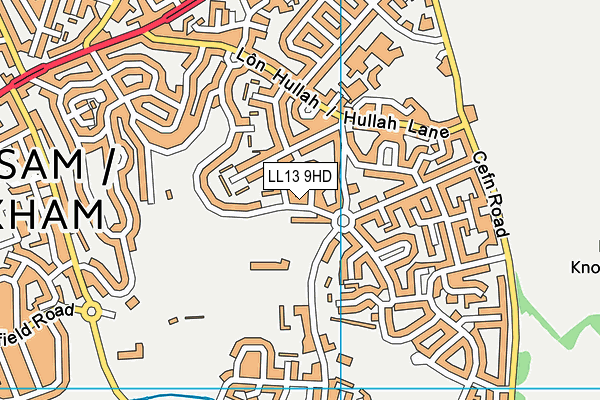 LL13 9HD map - OS VectorMap District (Ordnance Survey)