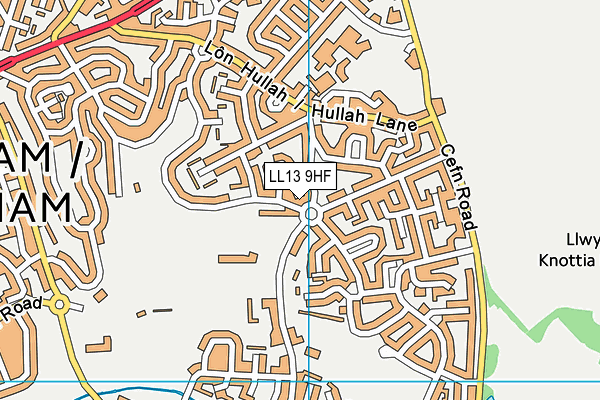 LL13 9HF map - OS VectorMap District (Ordnance Survey)