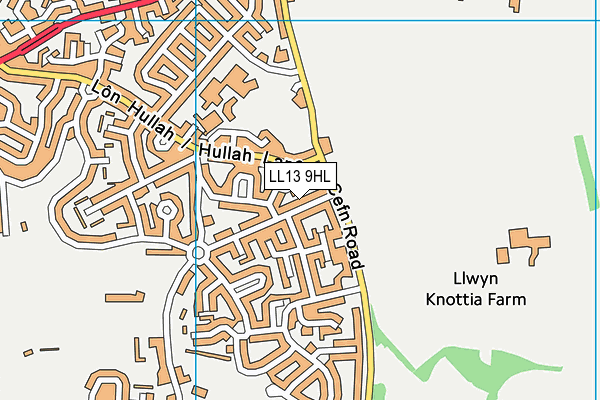 LL13 9HL map - OS VectorMap District (Ordnance Survey)
