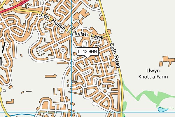 LL13 9HN map - OS VectorMap District (Ordnance Survey)