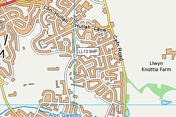 LL13 9HP map - OS VectorMap District (Ordnance Survey)