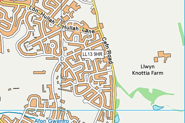 LL13 9HR map - OS VectorMap District (Ordnance Survey)