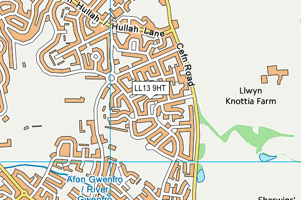 LL13 9HT map - OS VectorMap District (Ordnance Survey)