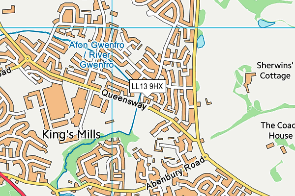LL13 9HX map - OS VectorMap District (Ordnance Survey)