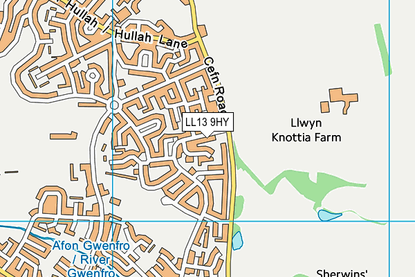 LL13 9HY map - OS VectorMap District (Ordnance Survey)