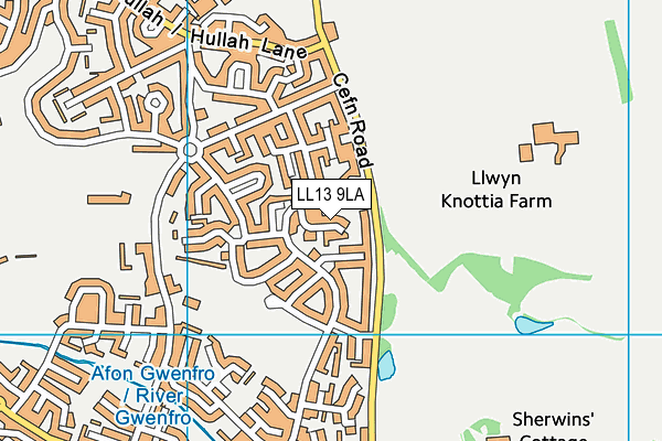 LL13 9LA map - OS VectorMap District (Ordnance Survey)