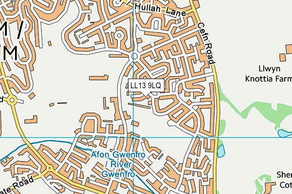 LL13 9LQ map - OS VectorMap District (Ordnance Survey)