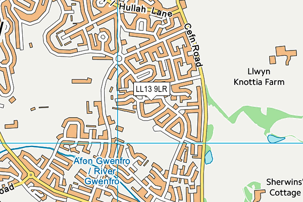 LL13 9LR map - OS VectorMap District (Ordnance Survey)