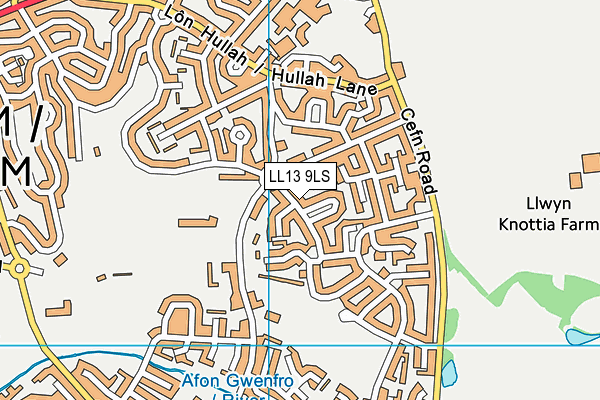 LL13 9LS map - OS VectorMap District (Ordnance Survey)
