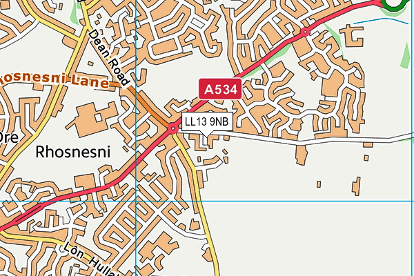 LL13 9NB map - OS VectorMap District (Ordnance Survey)