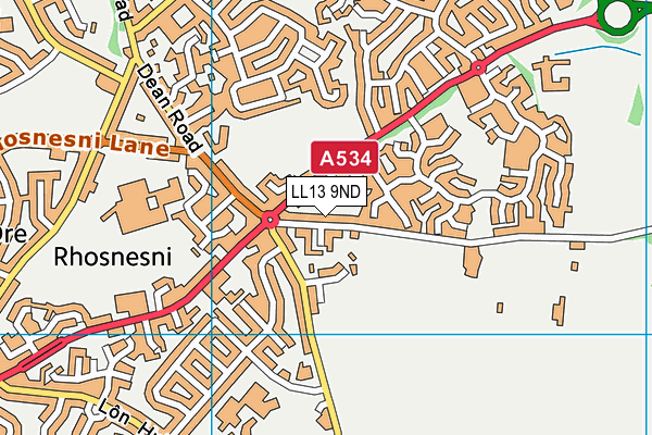 LL13 9ND map - OS VectorMap District (Ordnance Survey)