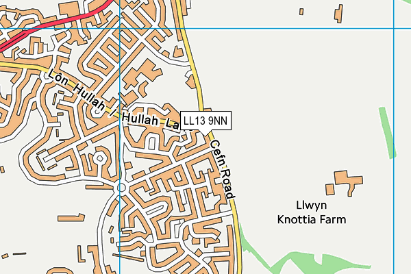 LL13 9NN map - OS VectorMap District (Ordnance Survey)