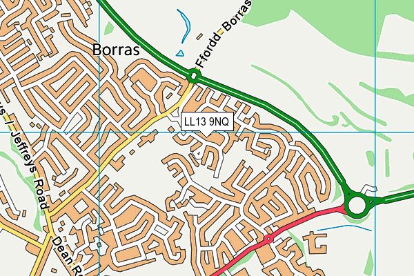 LL13 9NQ map - OS VectorMap District (Ordnance Survey)