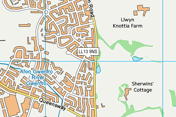 LL13 9NS map - OS VectorMap District (Ordnance Survey)