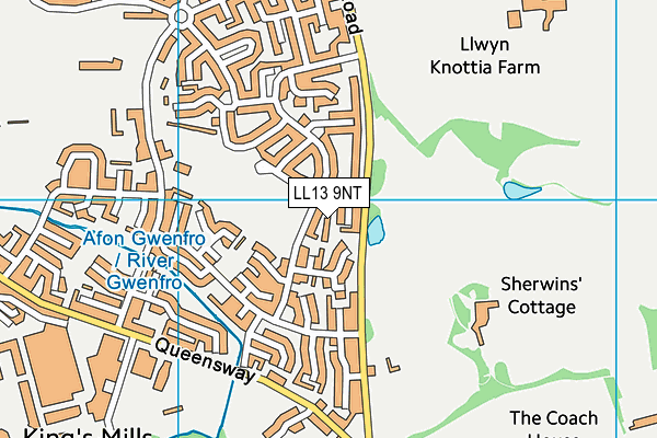 LL13 9NT map - OS VectorMap District (Ordnance Survey)