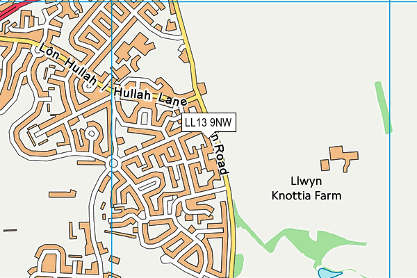 LL13 9NW map - OS VectorMap District (Ordnance Survey)