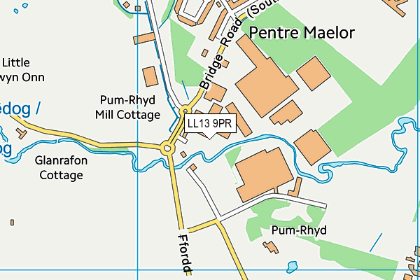 LL13 9PR map - OS VectorMap District (Ordnance Survey)
