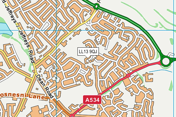 LL13 9QJ map - OS VectorMap District (Ordnance Survey)