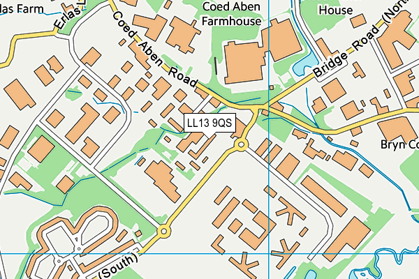 LL13 9QS map - OS VectorMap District (Ordnance Survey)