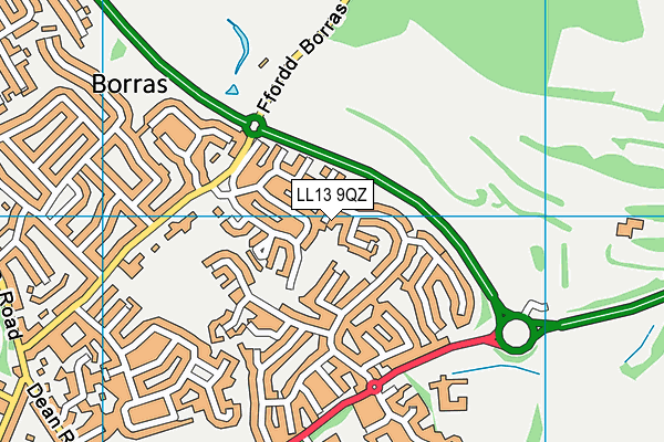 LL13 9QZ map - OS VectorMap District (Ordnance Survey)