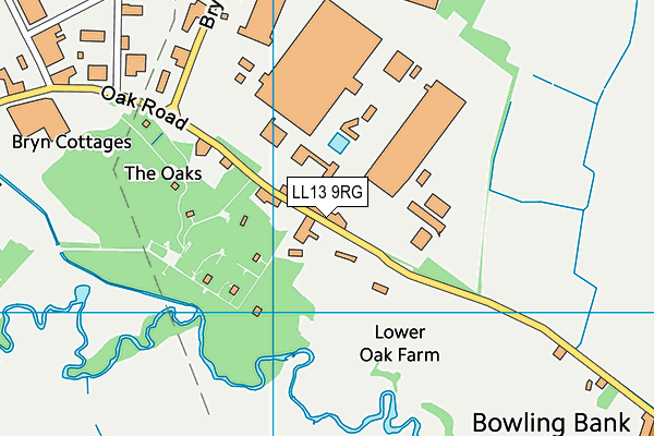 LL13 9RG map - OS VectorMap District (Ordnance Survey)