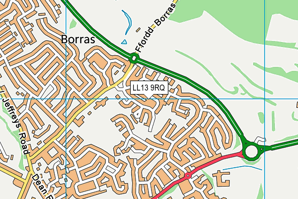 LL13 9RQ map - OS VectorMap District (Ordnance Survey)
