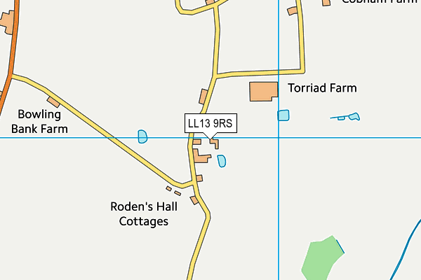LL13 9RS map - OS VectorMap District (Ordnance Survey)