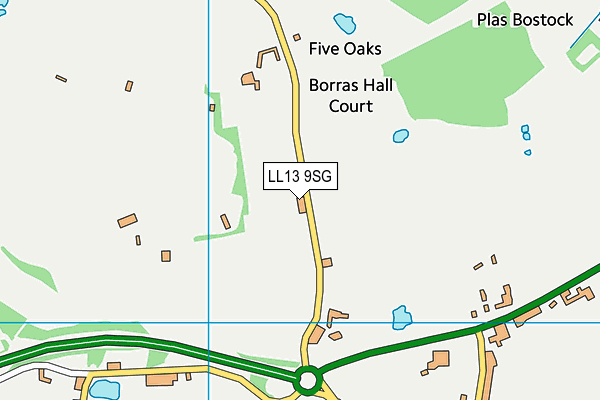 LL13 9SG map - OS VectorMap District (Ordnance Survey)