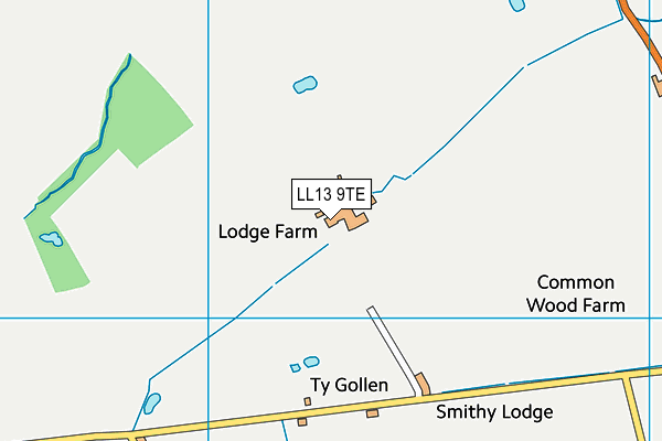 LL13 9TE map - OS VectorMap District (Ordnance Survey)