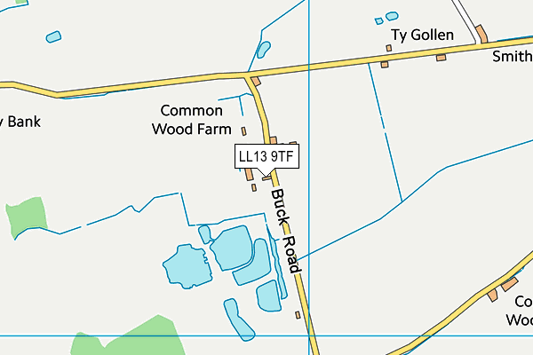 LL13 9TF map - OS VectorMap District (Ordnance Survey)