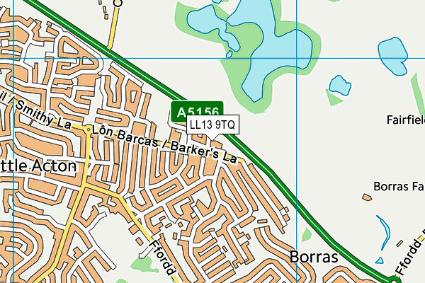 LL13 9TQ map - OS VectorMap District (Ordnance Survey)
