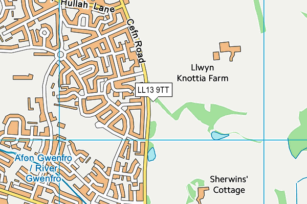 LL13 9TT map - OS VectorMap District (Ordnance Survey)