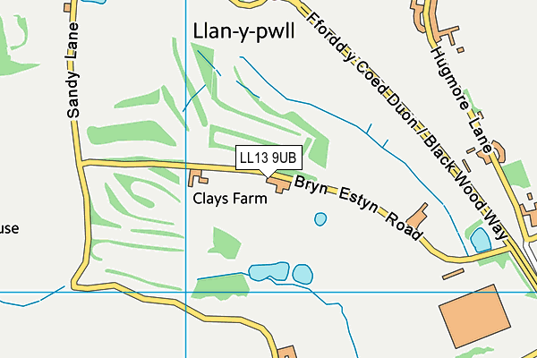 LL13 9UB map - OS VectorMap District (Ordnance Survey)