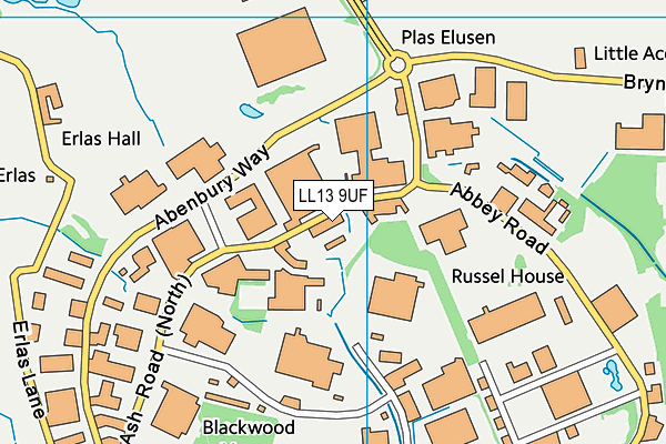 LL13 9UF map - OS VectorMap District (Ordnance Survey)
