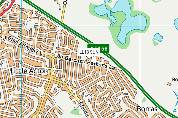LL13 9UN map - OS VectorMap District (Ordnance Survey)