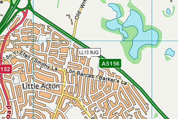 LL13 9UQ map - OS VectorMap District (Ordnance Survey)