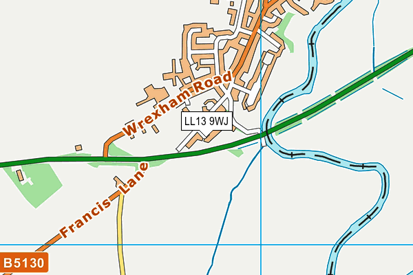 LL13 9WJ map - OS VectorMap District (Ordnance Survey)