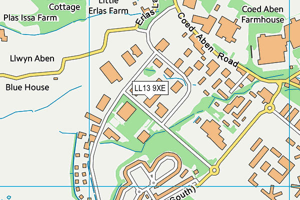 LL13 9XE map - OS VectorMap District (Ordnance Survey)