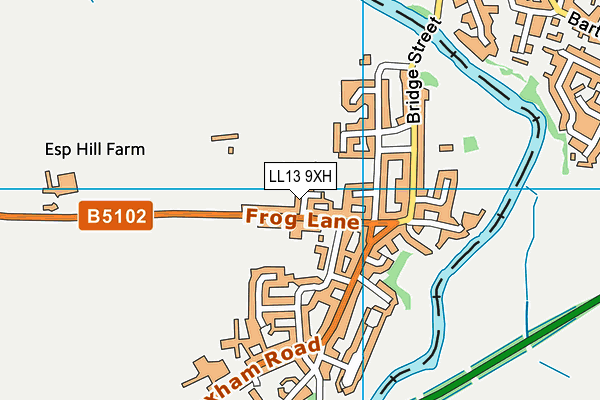 LL13 9XH map - OS VectorMap District (Ordnance Survey)