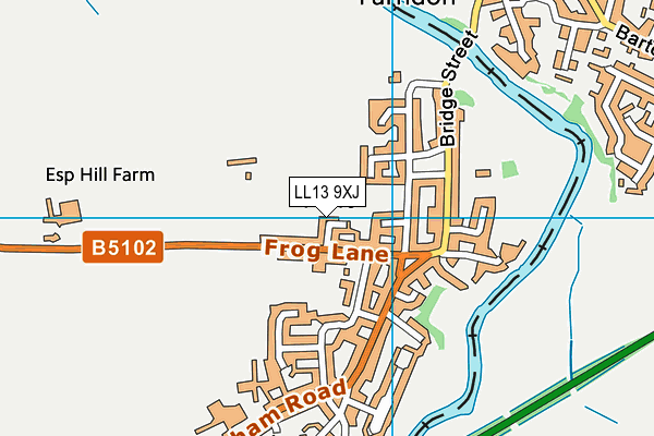 LL13 9XJ map - OS VectorMap District (Ordnance Survey)