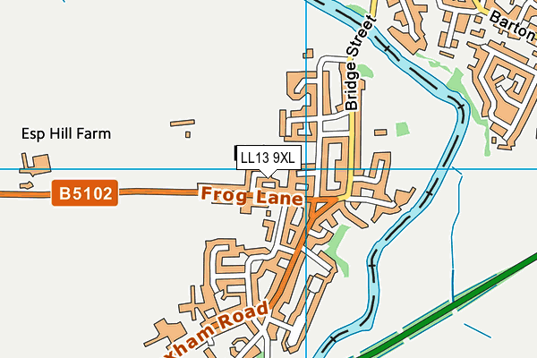 LL13 9XL map - OS VectorMap District (Ordnance Survey)