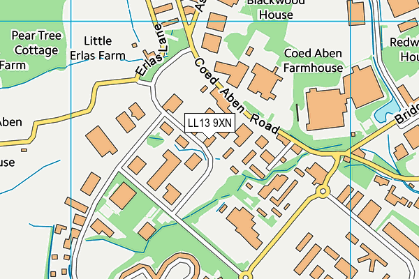 LL13 9XN map - OS VectorMap District (Ordnance Survey)