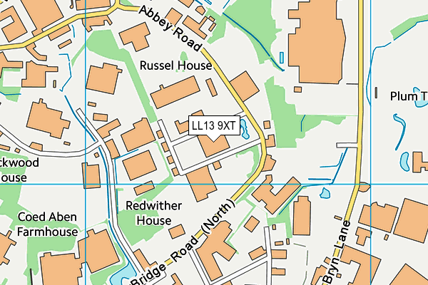 LL13 9XT map - OS VectorMap District (Ordnance Survey)