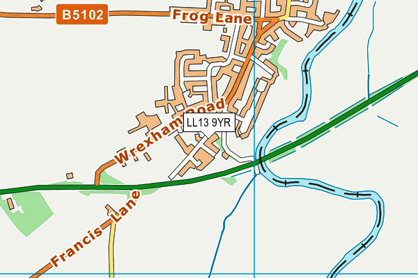 LL13 9YR map - OS VectorMap District (Ordnance Survey)