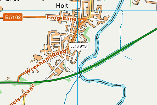 LL13 9YS map - OS VectorMap District (Ordnance Survey)