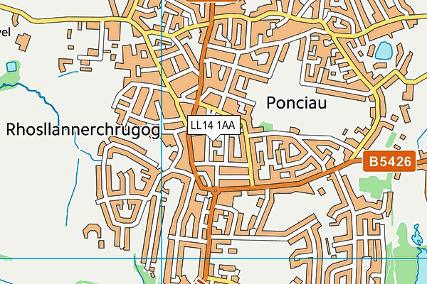 LL14 1AA map - OS VectorMap District (Ordnance Survey)