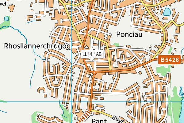 LL14 1AB map - OS VectorMap District (Ordnance Survey)