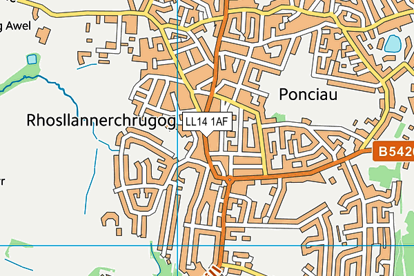 LL14 1AF map - OS VectorMap District (Ordnance Survey)