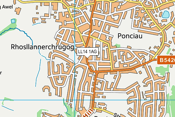 LL14 1AG map - OS VectorMap District (Ordnance Survey)